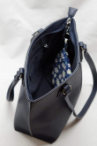 Maskentasche Blumenmuster blau
